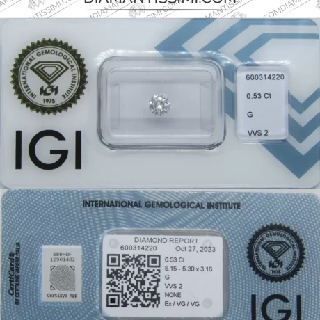 IGI Diamante 0.53 carati | G | VVS 2