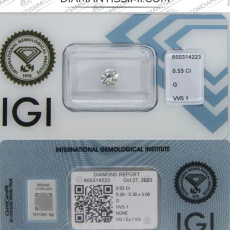 IGI Diamante 0.53 carati | G | VVS 1